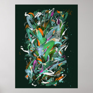 Nachtbos schilderen poster