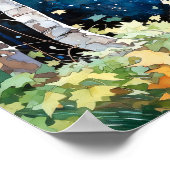 Nachtboslandschap Home Decor Poster (Hoek)