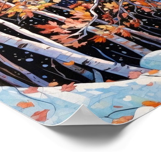 Nachtboslandschap Home Decor Poster (Hoek)