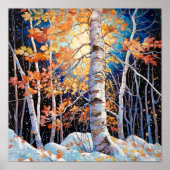 Nachtboslandschap Home Decor Poster (Voorkant)