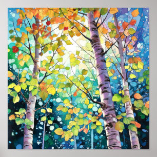 Nachtboslandschap Home Decor Poster