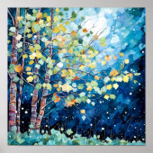 Nachtboslandschap Home Decor Poster (Voorkant)