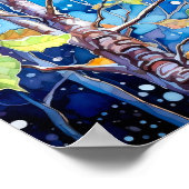 Nachtboslandschap Home Decor Poster (Hoek)