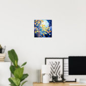 Nachtboslandschap Home Decor Poster (Thuiskantoor)
