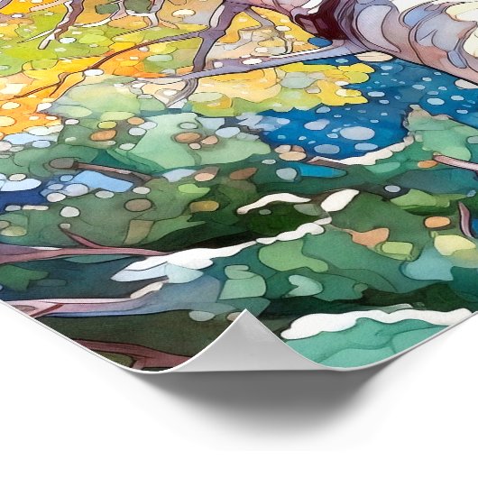 Nachtboslandschap Home Decor Poster (Hoek)