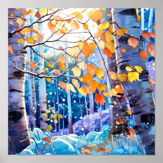 Nachtboslandschap Home Decor Poster (Voorkant)