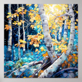 Nachtboslandschap Home Decor Poster (Voorkant)