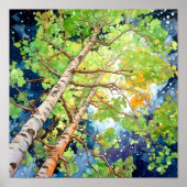Nachtboslandschap Home Decor Poster (Voorkant)