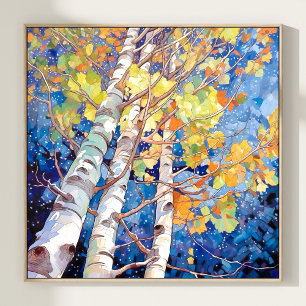 Nachtboslandschap Home Decor Poster