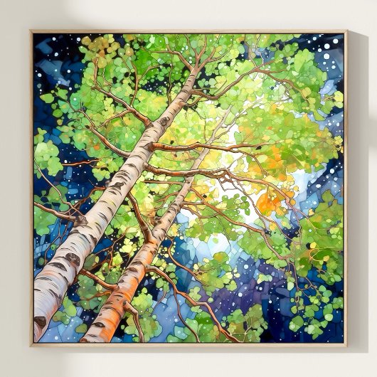 Nachtboslandschap Home Decor Poster