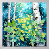 Nachtboslandschap Home Decor Poster (Voorkant)