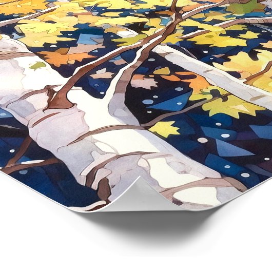 Nachtboslandschap Home Decor Poster (Hoek)