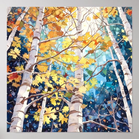 Nachtboslandschap Home Decor Poster (Voorkant)