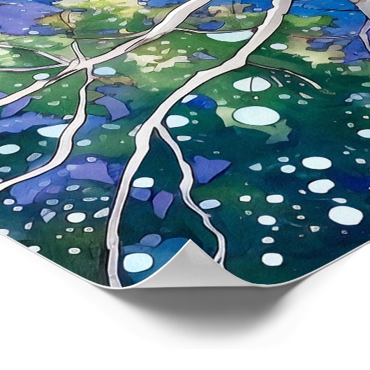 Nachtboslandschap Home Decor Poster (Hoek)