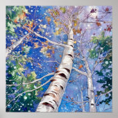 Nachtboslandschap Home Decor Poster (Voorkant)