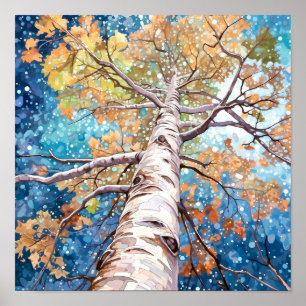 Nachtboslandschap Home Decor Poster