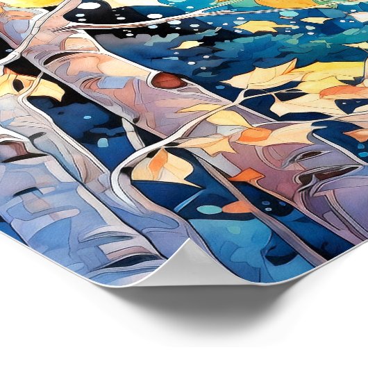 Nachtboslandschap Home Decor Poster (Hoek)