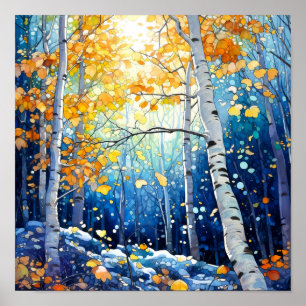 Nachtboslandschap Home Decor Poster