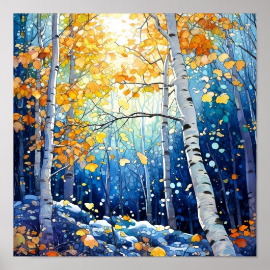 Nachtboslandschap Home Decor Poster (Voorkant)