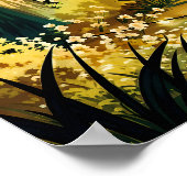 Nachtbosverlichting - grillige schilderstijl poster (Hoek)