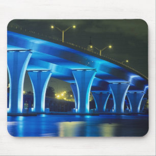 Nachtbrug bij de haven van Miami, Florida Muismat