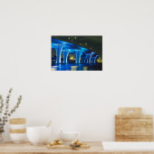 Nachtbrug bij de haven van Miami, Florida Poster (Keuken)