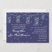 Nachtbruiloft Aqua Yellow Flower Mason Jar Kaart (Voorkant)