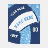 Nachtcadeautjes voor volleybal, lichtblauw fleece deken (Voorkant)