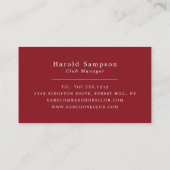 Nachtcafé, Van Gogh, Zwembad & Snooker Speler/Club Visitekaartje (Achterkant)