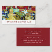 Nachtcafé, Van Gogh, Zwembad & Snooker Speler/Club Visitekaartje (Voorkant / Achterkant)