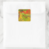 Nachtcafé van Vincent van Gogh Vierkante Sticker (Tas)