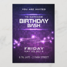 Nachtclub Style Birthday Uitnodiging