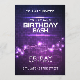 Nachtclub Style Birthday Uitnodiging