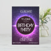 Nachtclub Style Birthday Uitnodiging (Staand voorkant)