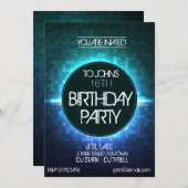 Nachtclub Style Birthday Uitnodiging (Voorkant / Achterkant)