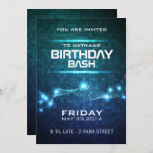 Nachtclub Style Birthday Uitnodiging (Voorkant / Achterkant)