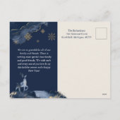 Nachtdag Waterverf-inkt en juwelen Feestdagenkaart (Achterkant)