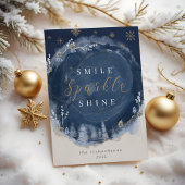 Nachtdag Waterverf-inkt en juwelen Feestdagenkaart