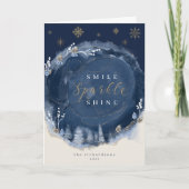 Nachtdag Waterverf-inkt en juwelen Kaart (Voorkant)