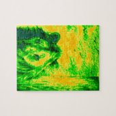Nachtdichtie Leeuw Kunst Fluorescerende Print Legpuzzel (Horizontaal)