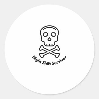 Nachtdienst Overlever Ronde Sticker