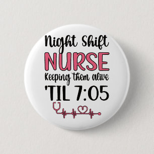 Nachtdienst Verpleegster Week Nachtdienst Verpleeg Ronde Button 5,7 Cm