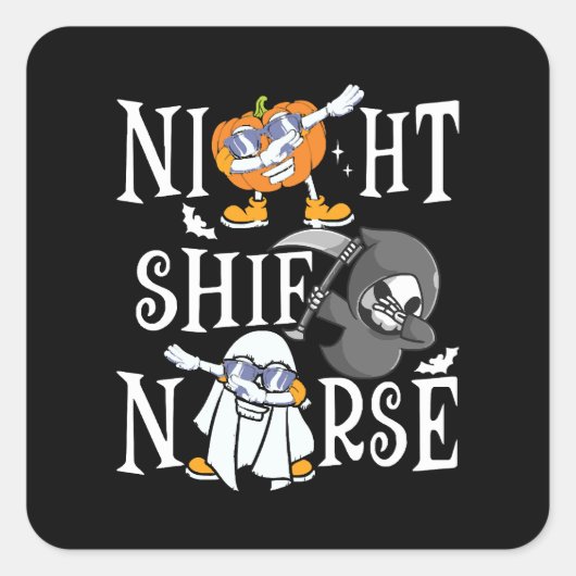 Nachtdienst Verpleger Vierkante Sticker (Voorkant)