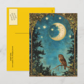 NACHTDIER VOLLE MAAN EN STERRENNACHT FEESTDAGENKAART (Voorkant / Achterkant)