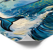 Nachtdolfijn met sterren poster (Hoek)