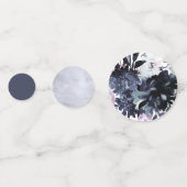 Nachtdruk Blauw Waterverf Bruiloft Monogram Confetti (Achterkanten)