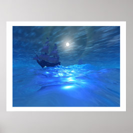 NACHTE SCHAKELAFDRUKKING POSTER