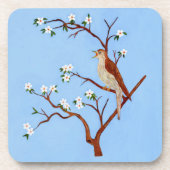 Nachtegaal harde plastic onderzetter (Voorkant)