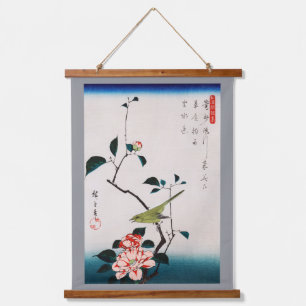 Nachtegaal op Camelliatak, Hiroshige Hangend Wandkleed
