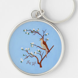 Nachtegaal rond sleutelhanger